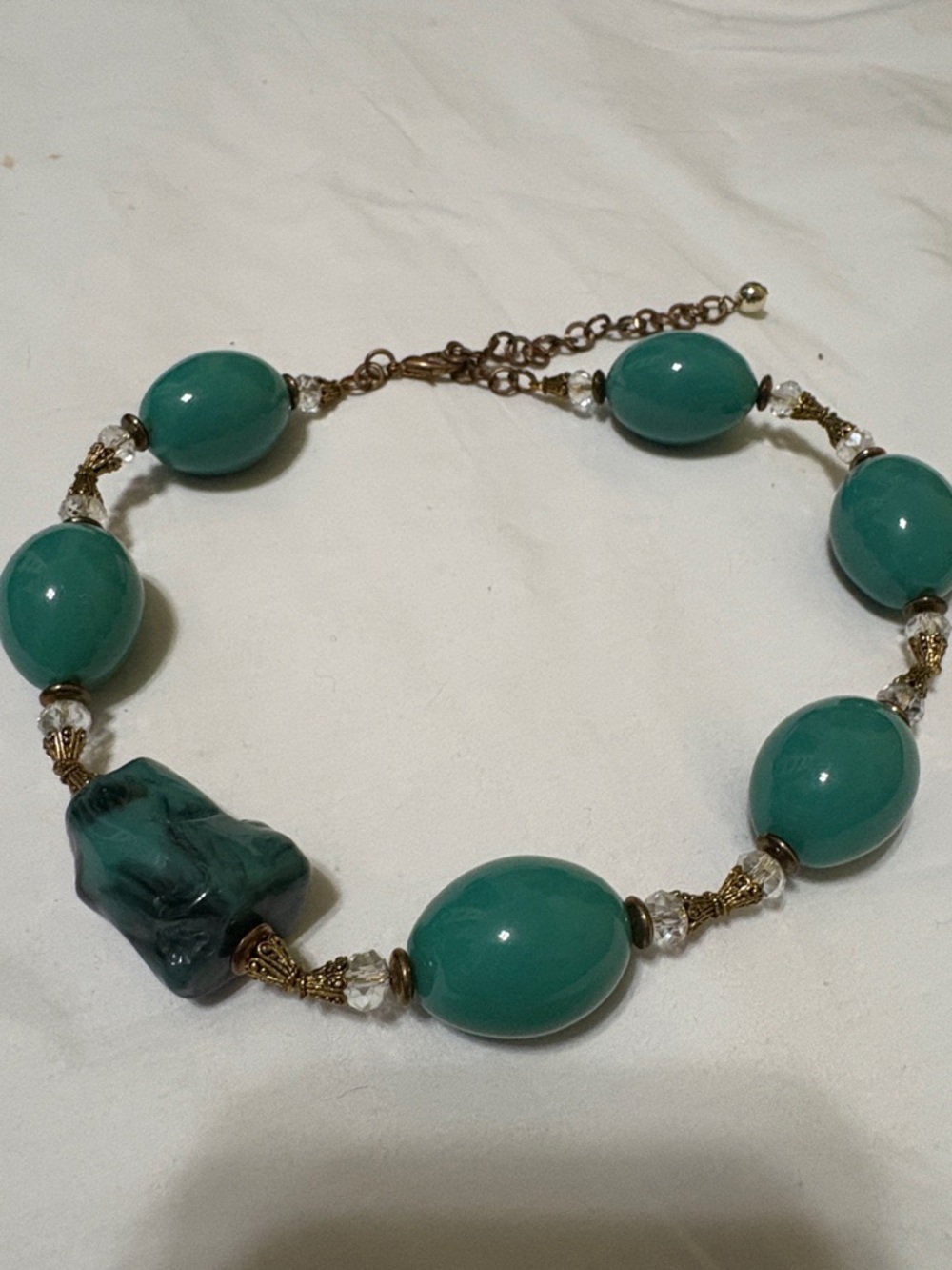 Handcrafted Green Beaded Statement Necklace - Brand